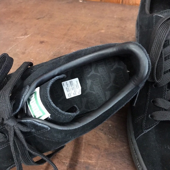 NEW PUMA SUEDE CLASSIC CASUAL ALL BLACK ORIGINAL SNEAKERS MENS SIZE 13 - Picture 5 of 6